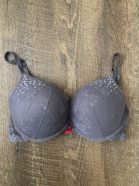 La SENZA Gray Pink Lace Push Up Bra Size 32D